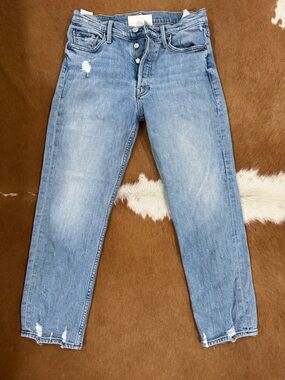 Mother Superior The Tomcat True Confessions Distressed Straight Leg Jeans 28